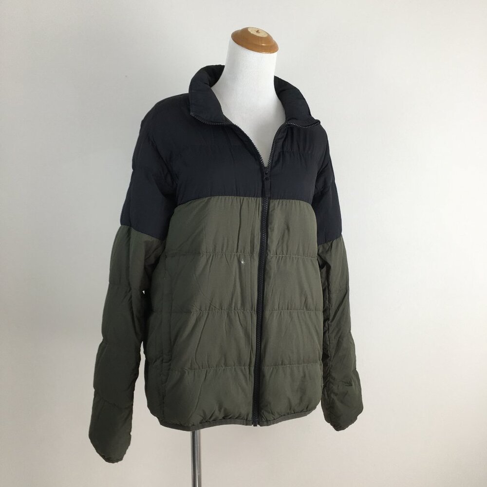 UNIQLO Green Black Zip Pockets Ultra Light Down Filling Lightweight Jacket